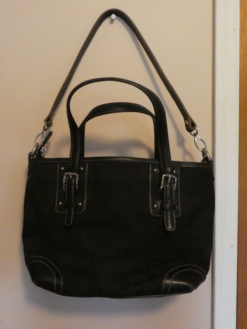 Fossil Signature Monogram Jacquard Small Satchel Tote style ZB4061